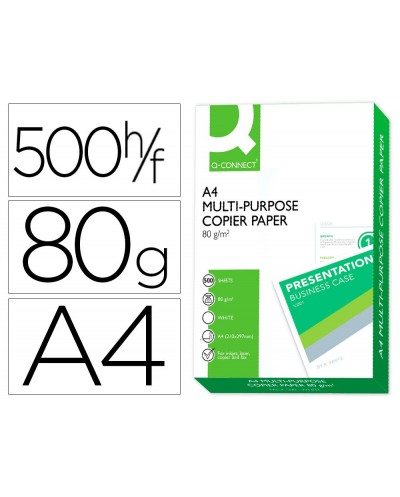 Papel fotocopiadora q connect din a4 80 gramos paquete de 500 hojas