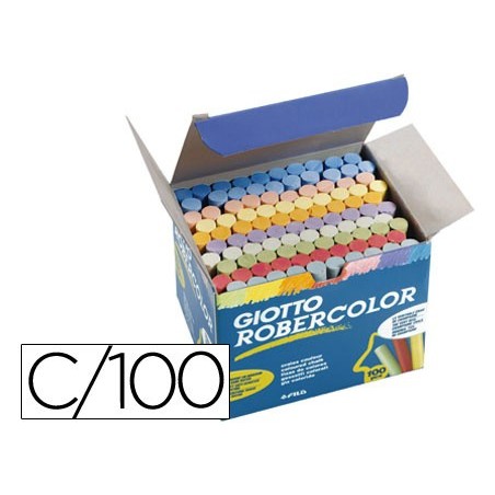 Tiza color antipolvo robercolor caja de 100 unidades