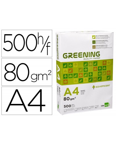 Papel fotocopiadora liderpapel greening din a4 80 gramos paquete de 500 hojas