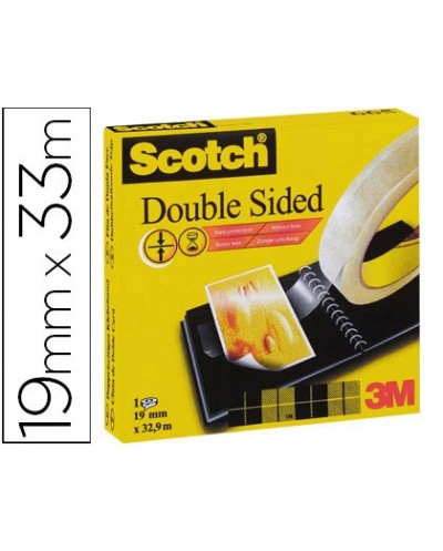 Cinta adhesiva scotch dos caras 33x19 mm