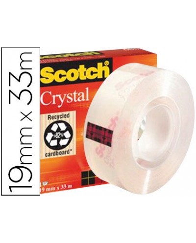 Cinta adhesiva scotch supertransparente 33x19 mm 600 1933ci