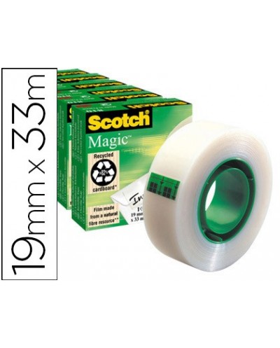 Cinta adhesiva scotch magic 33x19 mm pack de 6 rollos