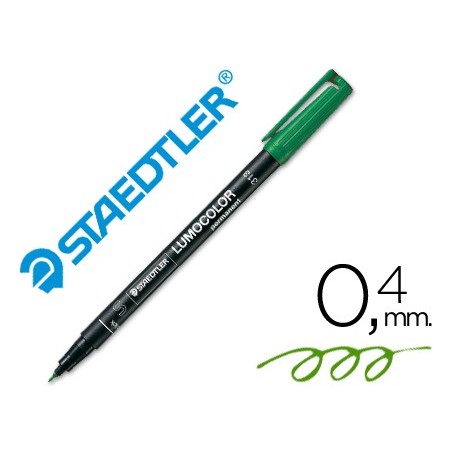 Rotulador staedtler lumocolor retroproyeccion punta de fibrapermanente 313 5 verde punta super fina redonda 04 mm