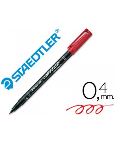 Rotulador staedtler lumocolor retroproyeccion punta de fibrapermanente 313 2 rojo punta super fina redonda 04 mm