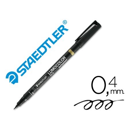 Rotulador staedtler lumocolor retroproyeccion punta de fibrapermanente 313 9 negro punta super fina redonda 04 mm