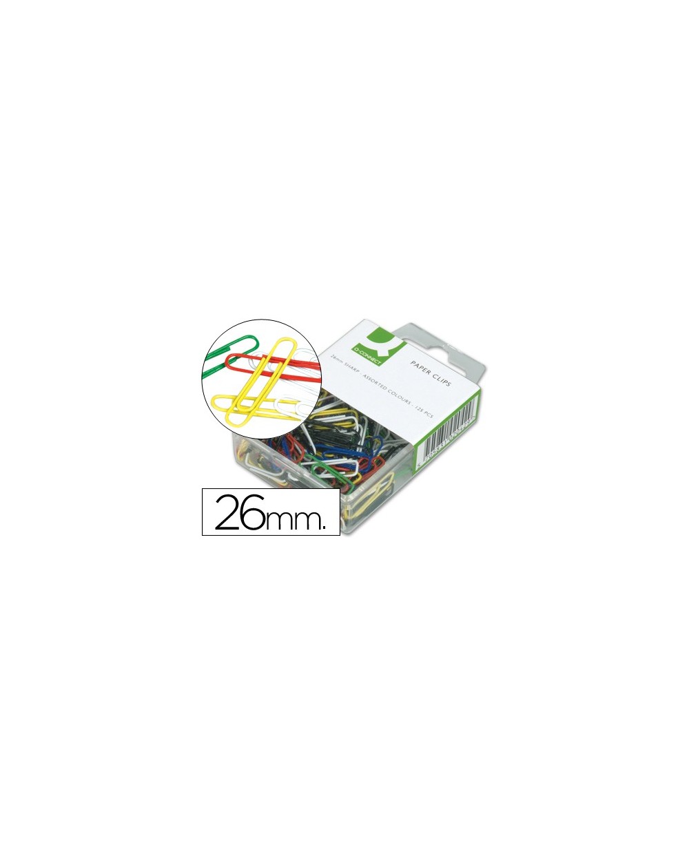 Clips colores q connect 26 mm caja de 125 unidades