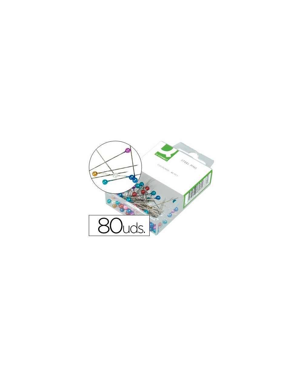 Agujas senalizadoras q connect caja de 80 unidades colores surtidos