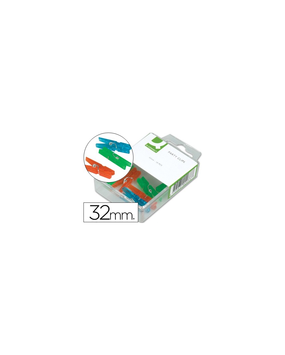 Pinza fantasia q connect 32 mm caja de 10 unidades colores surtidos