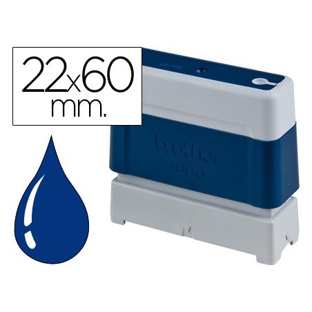 Sello automatico brother 22 mm x 60 mm azul