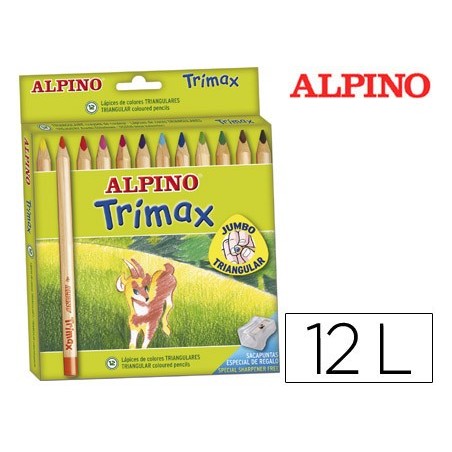 Lapices de colores alpino trimax caja de 12 colores