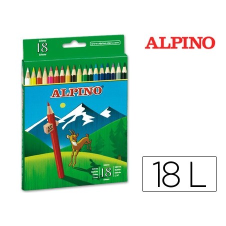 Lapices de colores alpino 656 caja de 18 colores largos