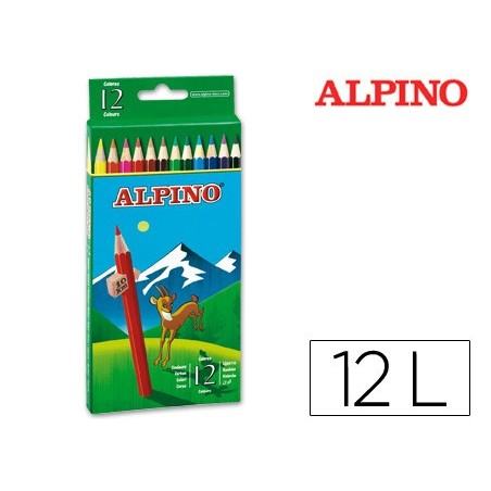 Lapices de colores alpino 654 caja de 12 colores largos