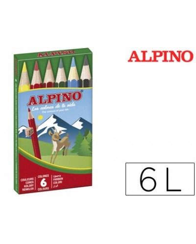Lapices de colores alpino 651 caja de 6 colores cortos