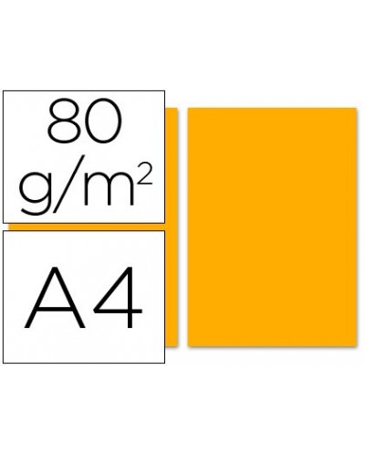 Papel color liderpapel a4 80g m2 naranja paquete de 100