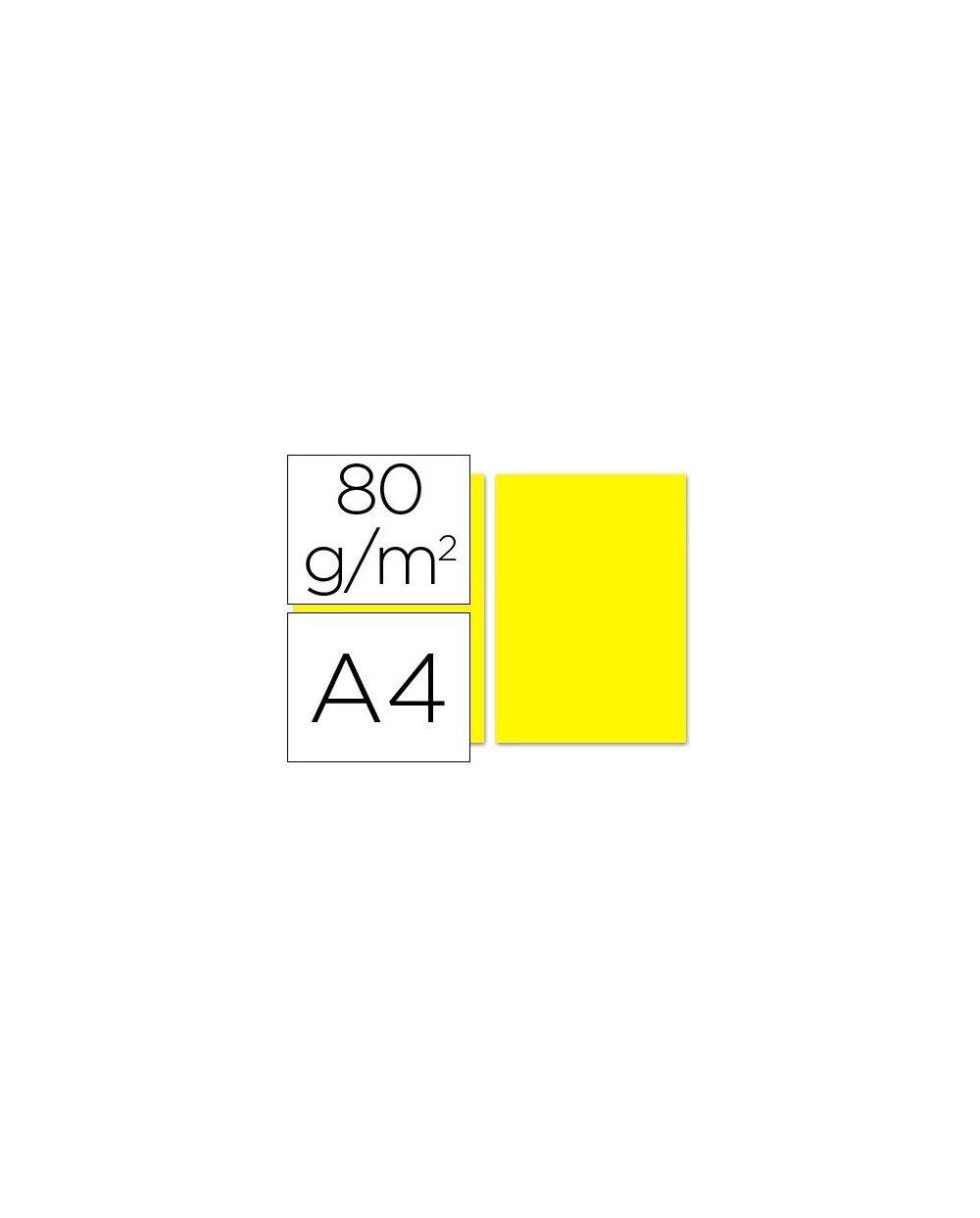 Papel color liderpapel a4 80g m2 amarillo paquete de 100