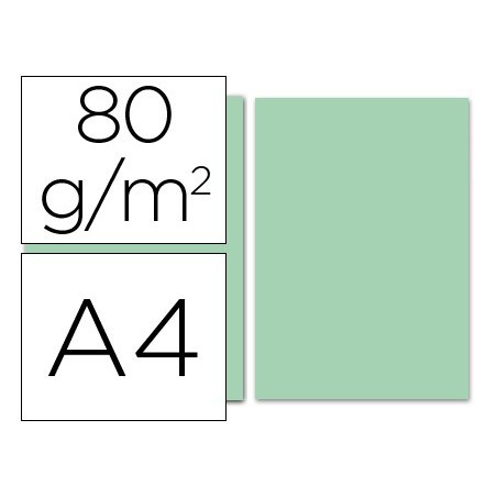 Papel color liderpapel a4 80g m2 verde paquete de 100
