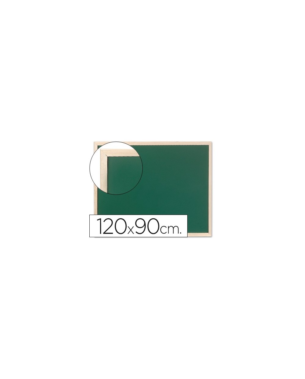 Pizarra verde q connect marco de madera 120x90 cm sin repisa