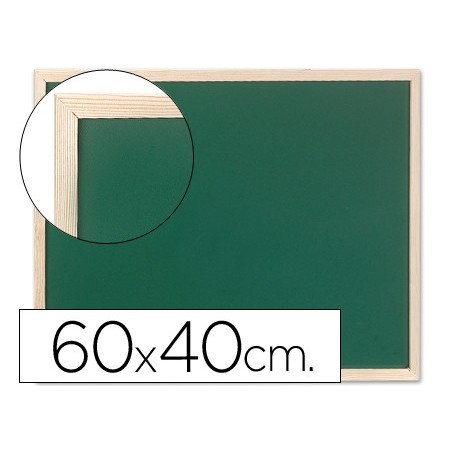 Pizarra verde q connect marco de madera 60x40 cm sin repisa