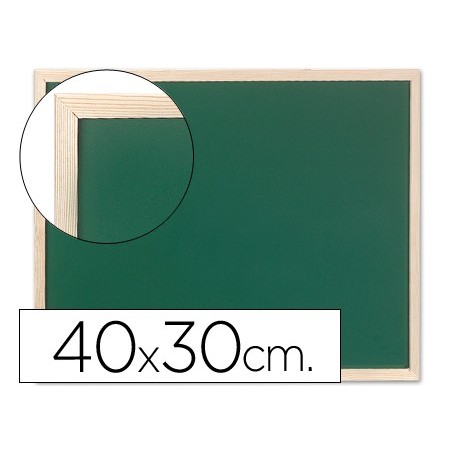 Pizarra verde q connect marco de madera 40x30 cm sin repisa