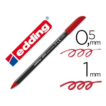 Rotulador edding punta fibra 1200 rojo ingles n28 punta redonda 05 mm