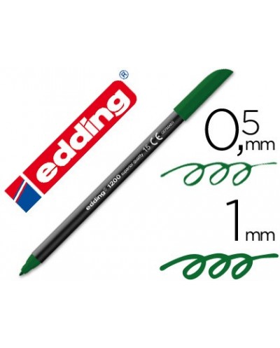 Rotulador edding punta fibra 1200 verde oliva n15 punta redonda 05 mm