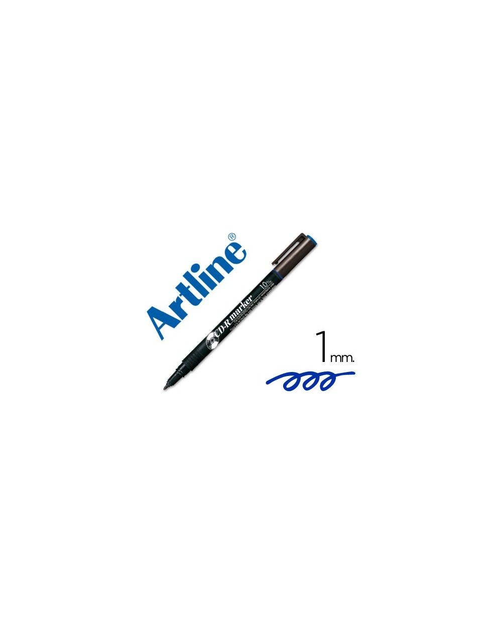 Rotulador artline para cd punta de fibra permanente ek 884 azul punta redonda 10 mm