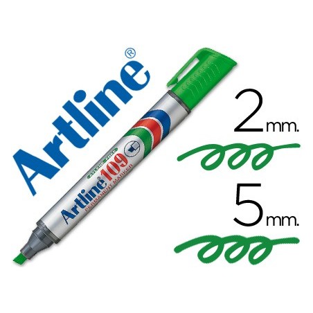 Rotulador artline marcador permanente 109 verde punta biselada