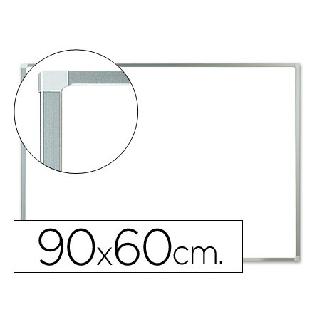 Pizarra blanca q connect lacada magnetica marco de aluminio 90x60 cm