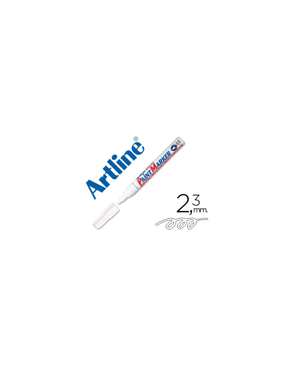 Rotulador artline marcador permanente ek 400 xf blanco punta redonda 23 mm metal caucho y plastico