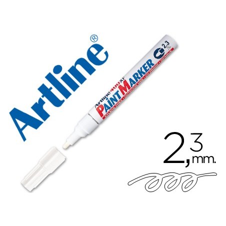Rotulador artline marcador permanente ek 400 xf blanco punta redonda 23 mm metal caucho y plastico