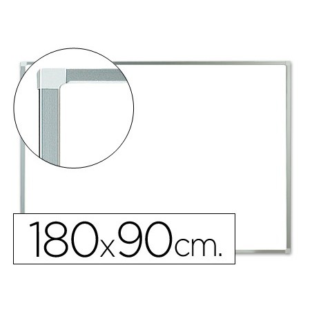Pizarra blanca q connect melamina marco de aluminio 180x90 cm