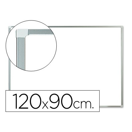 Pizarra blanca q connect melamina marco de aluminio 120x90 cm