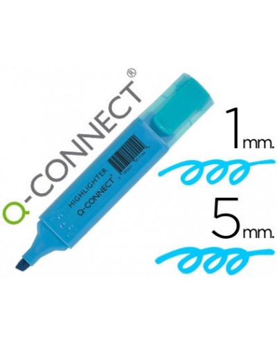 Rotulador q connect fluorescente azul punta biselada