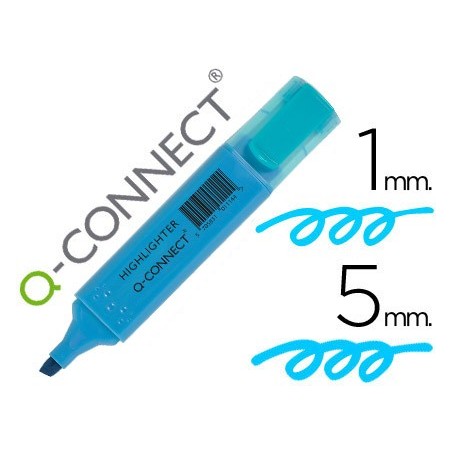 Rotulador q connect fluorescente azul punta biselada