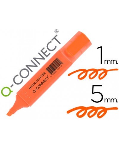 Rotulador q connect fluorescente naranja punta biselada