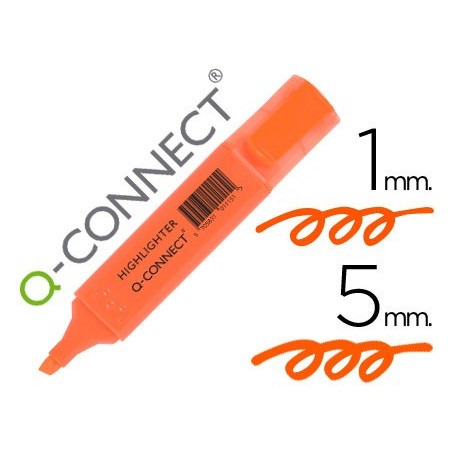 Rotulador q connect fluorescente naranja punta biselada