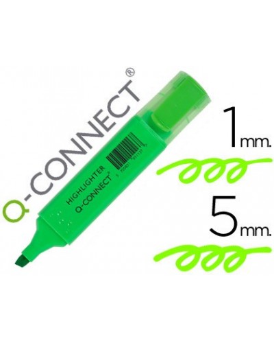 Rotulador q connect fluorescente verde punta biselada