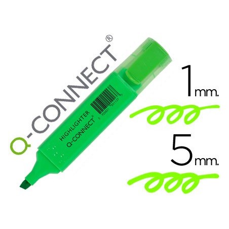 Rotulador q connect fluorescente verde punta biselada