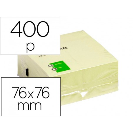 Bloc de notas adhesivas quita y pon q connect 76x76 mm amarillo con 400 hojas