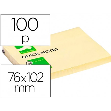 Bloc de notas adhesivas quita y pon q connect 75x100 mm con 100 hojas