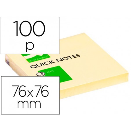 Bloc de notas adhesivas quita y pon q connect 76x76 mm con 100 hojas