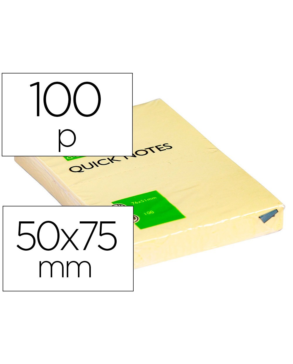 Bloc de notas adhesivas quita y pon q connect 50x75 mm con 100 hojas