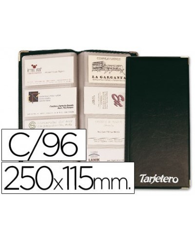 Tarjetero para tarjetas visita color negro para 96 unidades tamano 250 x 115 mm