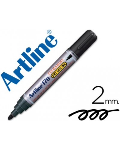 Rotulador artline marcador permanente 170 negro punta redonda 2 mm antisecado