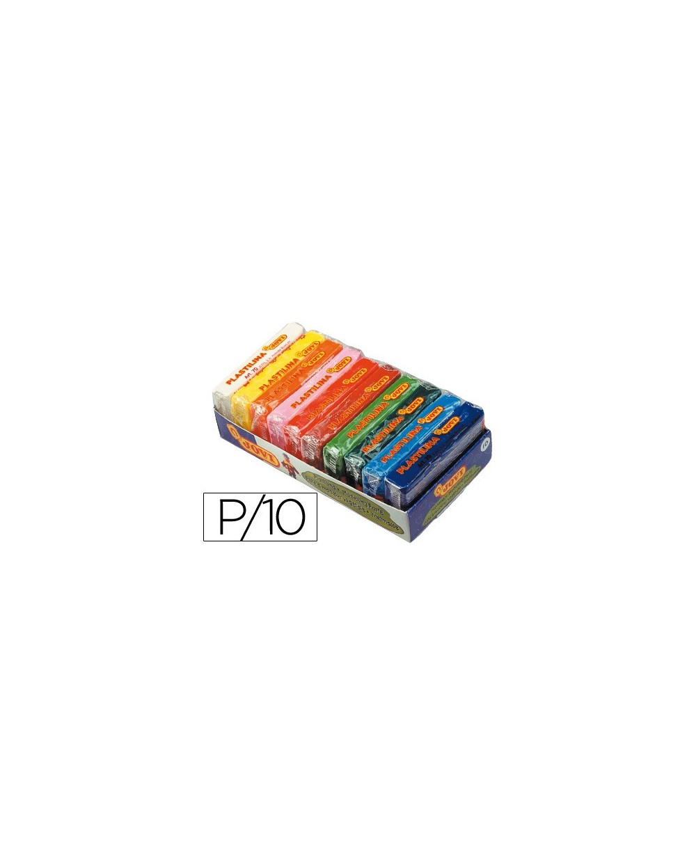 Plastilina jovi bandeja con 10 paquetes colores surtidos tamano pequeno