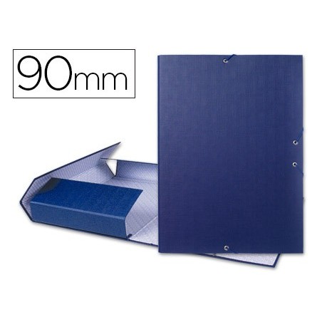 Carpeta proyectos liderpapel folio lomo 90mm carton forrado azul