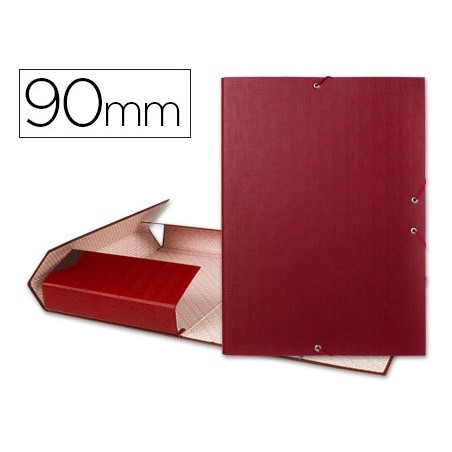 Carpeta proyectos liderpapel folio lomo 90mm carton forrado roja