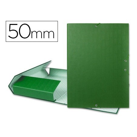 Carpeta proyectos liderpapel folio lomo 50mm carton forrado verde