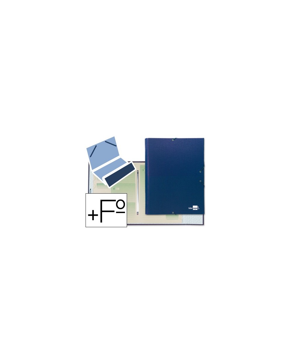 Carpeta clasificadora liderpapel 12 departamentos folio prolongado carton forrado azul