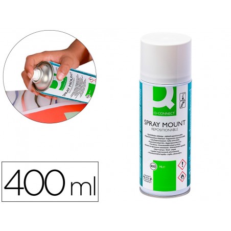 Pegamento q connect spray quick mount adhesivo reposicionable 400 ml